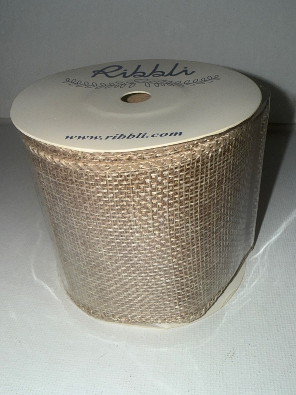 Natural Burlap Ribbon Roll - Neutral Beige